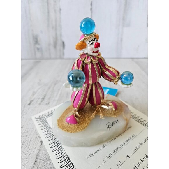 Ron Lee clown juggling marbles juggler vintage statue gold 1999 limited statue f - Picture 7 of 9